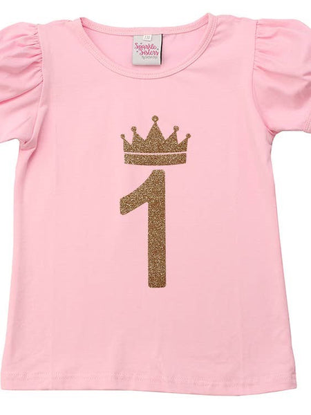 #1 Birthday Puff sleeve T shirt