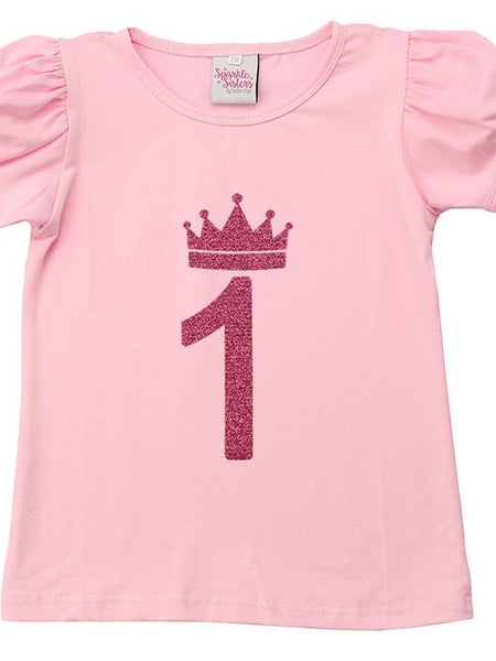 #1 Birthday Puff sleeve T shirt