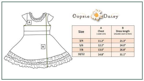 Peach & Green Floral Gingham Ruffle Dress