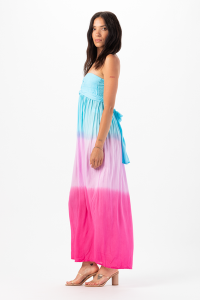 Jasmine Maxi Dress in Turquoise Violet Ombre