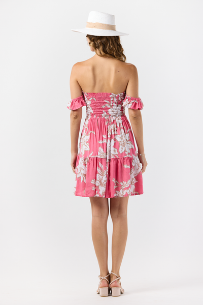 French Mini Dress in Lily Hot Pink for Women