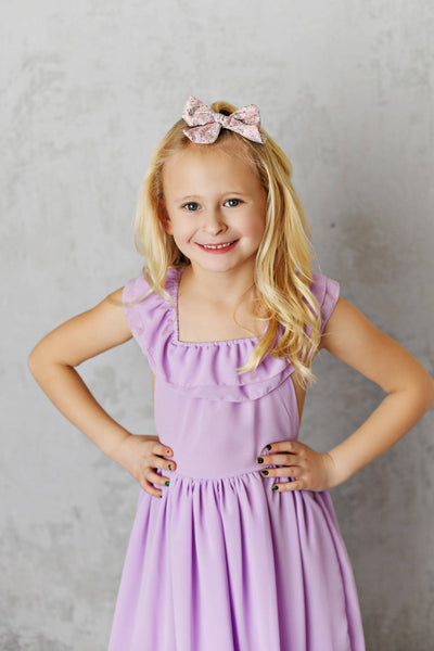 Lavender Ruffle Fancy Spring Summer Party Dress