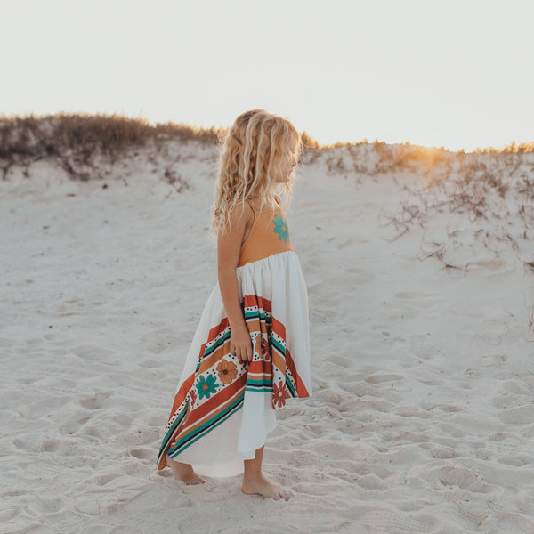 Mustard Flower Rainbow High Lo Dress