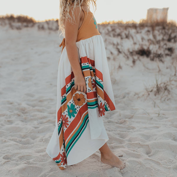 Mustard Flower Rainbow High Lo Dress