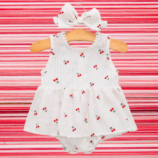 The Isla Cherry Romper Dress