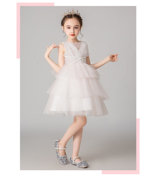 The Ilaria White Sequin Princess Dress