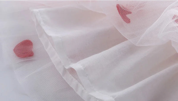 The Jadey Embroidered Hearts Tulle Tutu Skirt