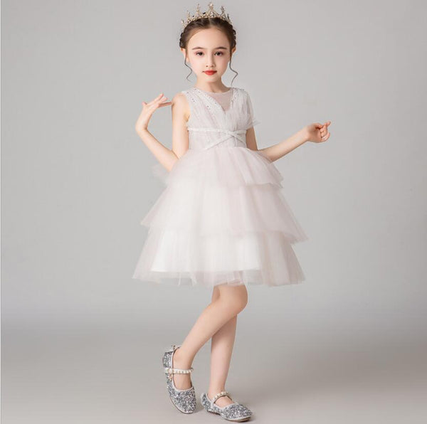The Ilaria White Sequin Princess Dress
