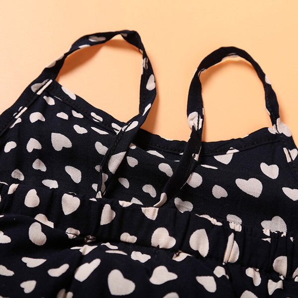 The Alissa Heart Polka -Dot Jumpsuit for Little Girls