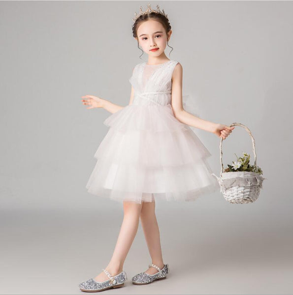 The Ilaria White Sequin Princess Dress