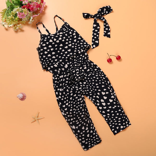 The Alissa Heart Polka -Dot Jumpsuit for Little Girls