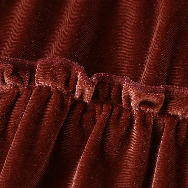 The Nora Long-Sleeve Ruffle Velvet Dress for Little Girls
