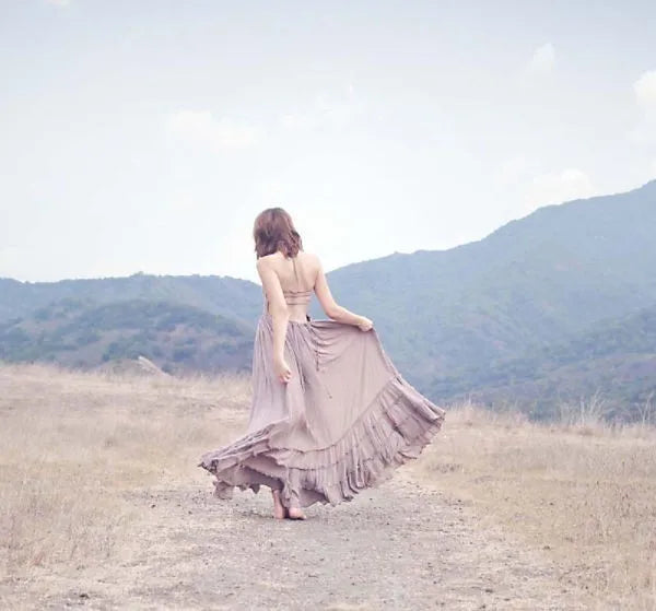 The Tasia Strappy-Back Halter Maxi