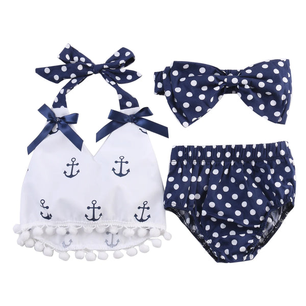 Little Sailor Blue/White Outfit for Baby & Toddler Girls