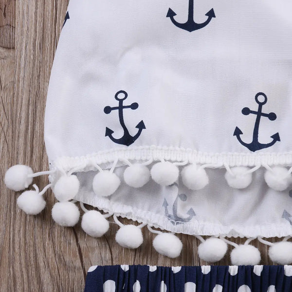 Little Sailor Blue/White Outfit for Baby & Toddler Girls