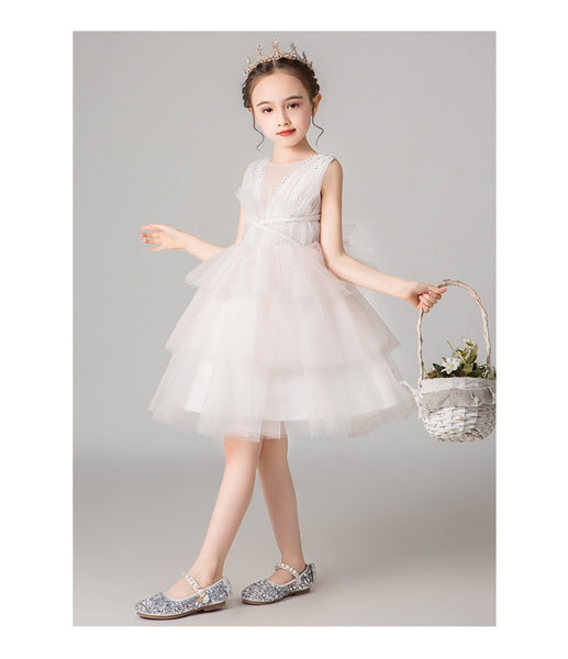 The Ilaria White Sequin Princess Dress
