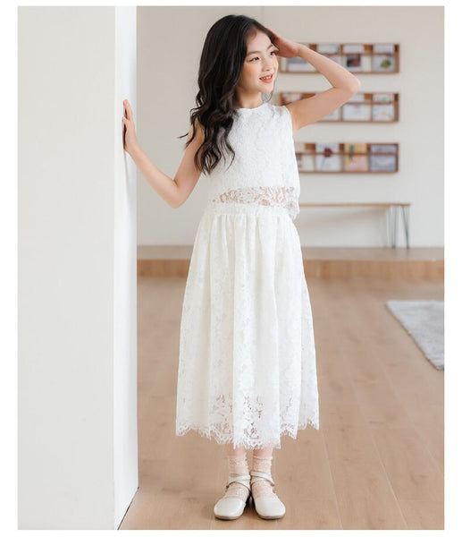 The Mylie Lace Top & Skirt Set for Tween Girls