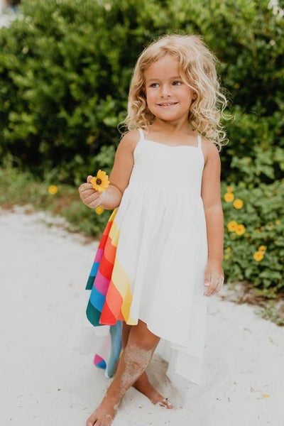 Vivid Rainbow Hi-Lo Dress