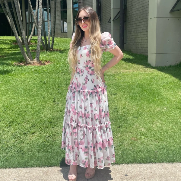 The Parker Pretty Floral Lace-Up Maxi Dress for Women