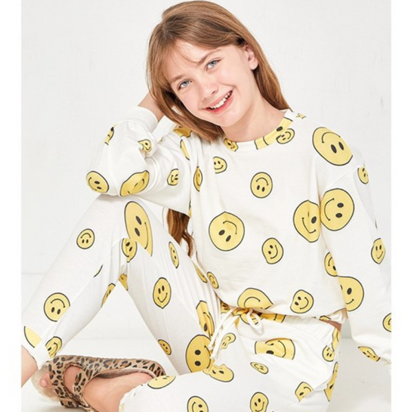 Girls Smiley Face Print Set