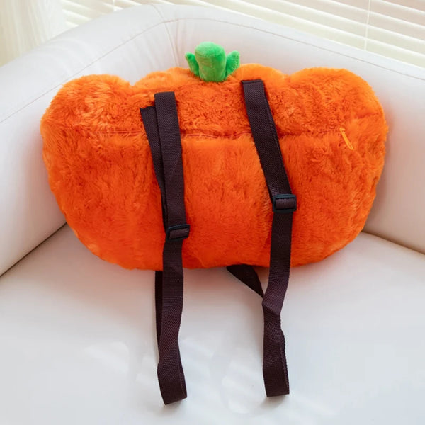 Fluffy Pumpkin Backpack Bag