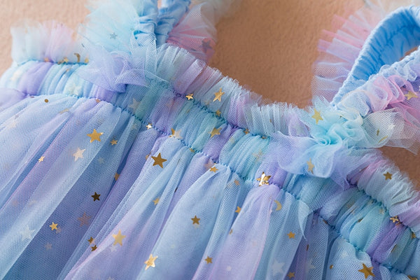 The Flora Rainbow Stars Tulle Dress