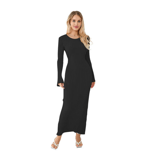 Bella Ribbed Knit Long Sleeve Dress