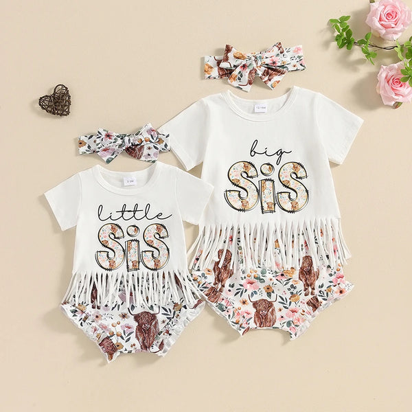 Big Sis & Little Sis Matching Western Fringe Outfits