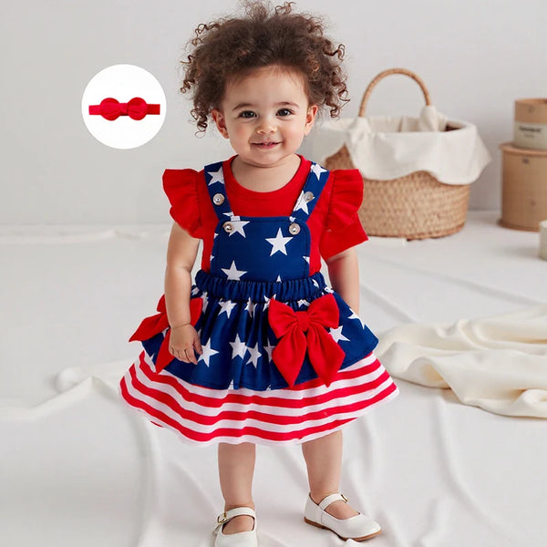American Princess Stars & Stripes Outfit for Baby & Toddler Girls