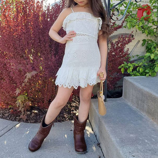 The Marielle White Eyelet Top and Skirt Set
