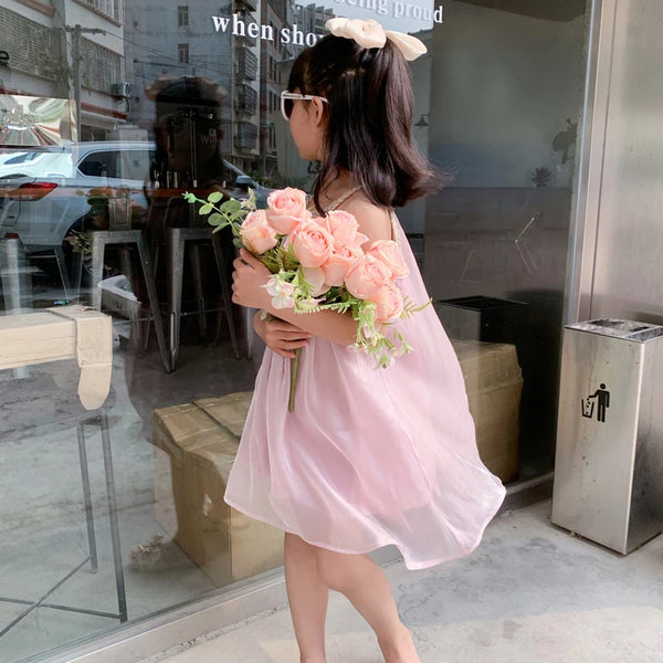 Mommy & Me Matching Dresses: Golden Rope Sleeveless Chiffon Dress
