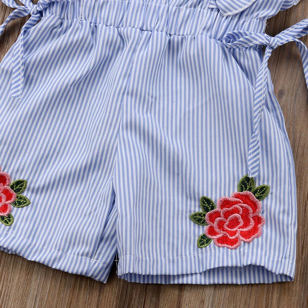 The Flutter Sleeve Striped Seersucker Romper for Babies & Little Girls
