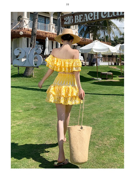 The Shirese Two-Piece Off-The-Shoulder Ruffle Top & Skirt for Women