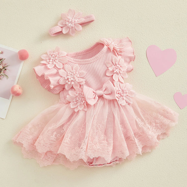 The Pretty Bouquet Lace Romper Dress