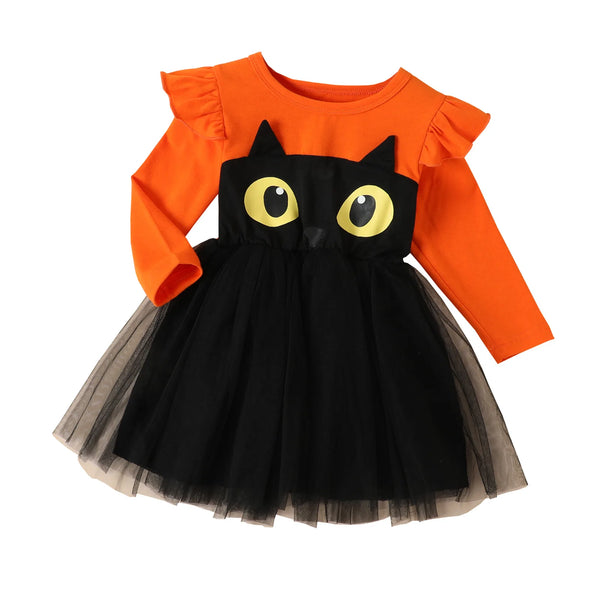 Cat Eyes Twirl Dress for Little Girls