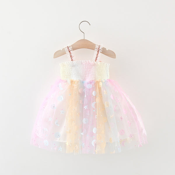 The Pastel Flowy Rainbow Butterfly Dress for Baby And Toddler Girls