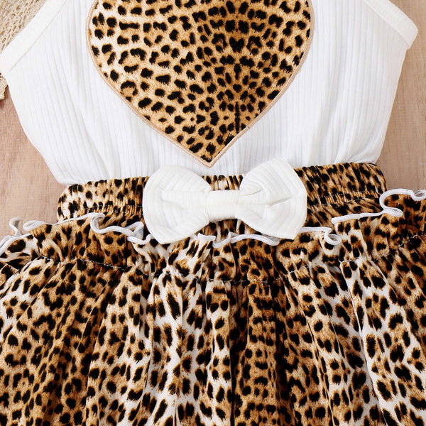 I Heart Leopard Print Skirt and Sleeveless Top Set