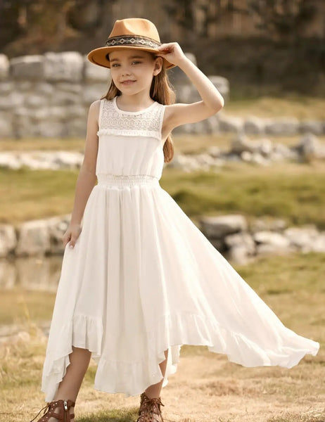 Megara Boho Fringe Maxi Dress for Girlsstat
