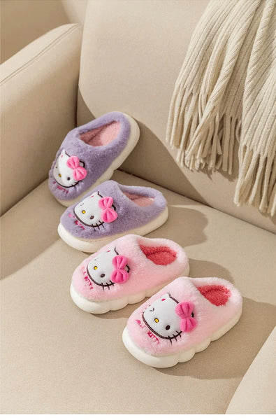 Extra Cozy Girls' Hello Kitty Fluffy Slippers