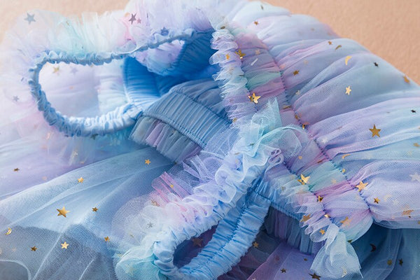 The Flora Rainbow Stars Tulle Dress