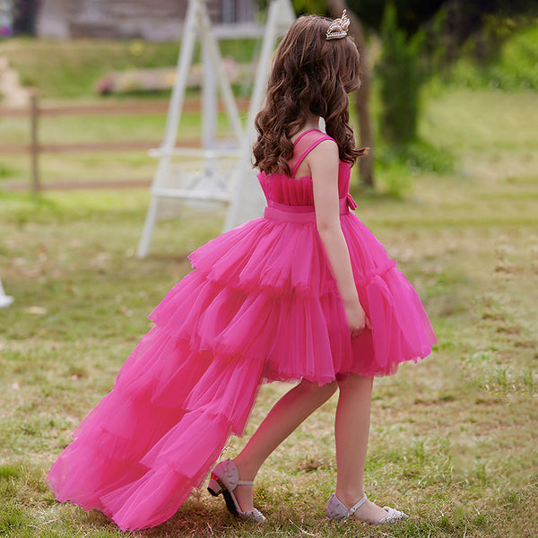 Dakota High Low Formal Ball Gown for Girls with Detachable Train