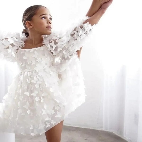 The Little Princess Puff-Sleeve Butterfly Dress