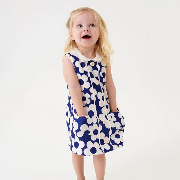 Flower Power Groovy Shift Dress for Little Girls