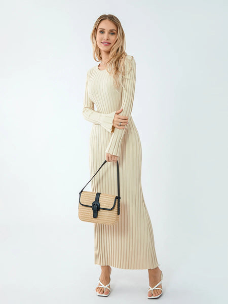 Bella Ribbed Knit Long Sleeve Dress