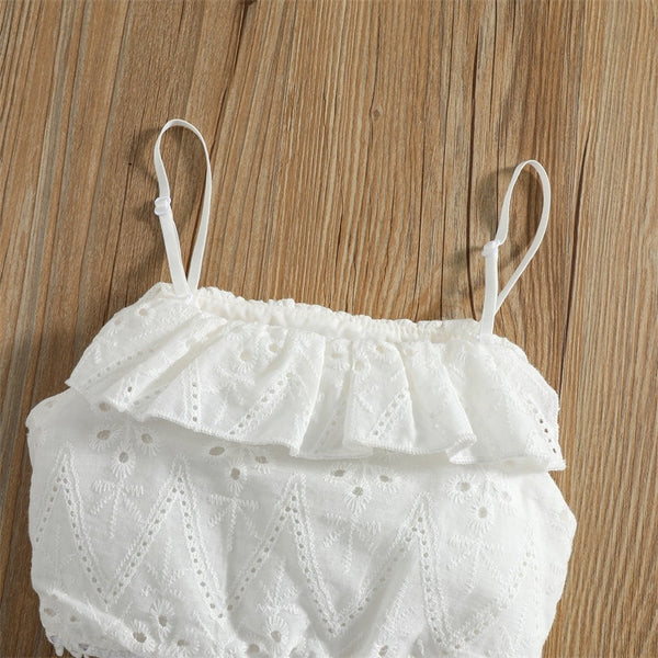 The Marielle White Eyelet Top and Skirt Set