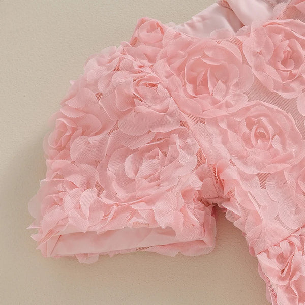 The Pretty Pink Rosette Romper + Bow