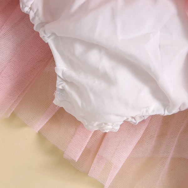 Rainbow Baby Pink Ruffled Romper Dress