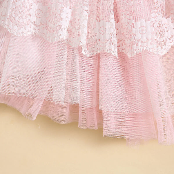 Rainbow Baby Pink Ruffled Romper Dress