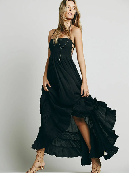 The Tasia Strappy-Back Halter Maxi