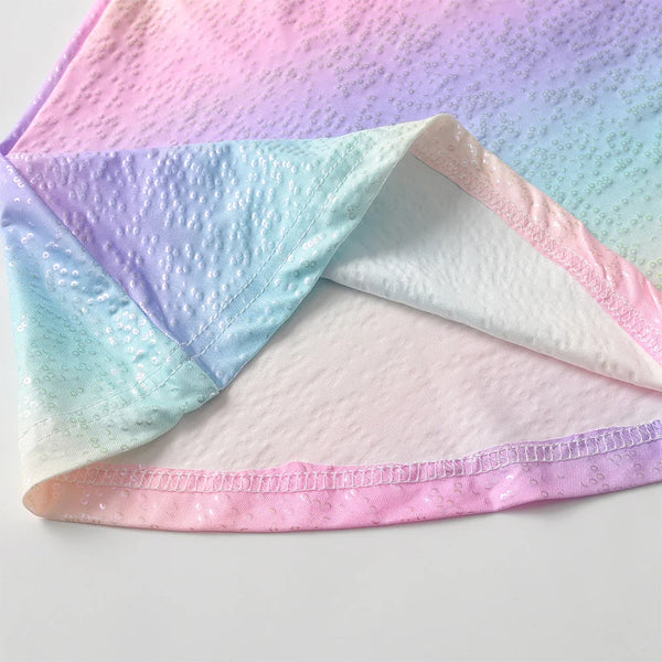 Sparkly Pastel Rainbow Twirl Dress for Girls